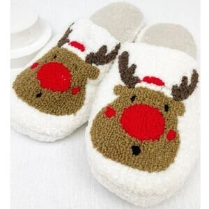 🎄 Cozy Christmas Reindeer Slippers – Sizes 6 & 7 🎁 NEW!!